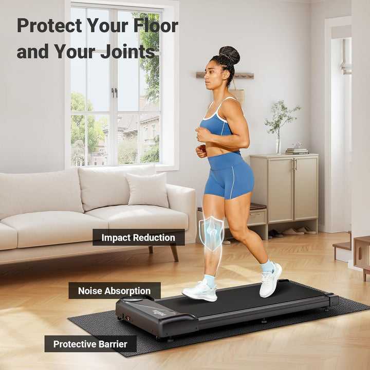 THERUN Wiederstandsfähige Laufband Matte 4 mm Dicke -Bodenschutzmatte (60x130 cm) - Fitness Unterleg