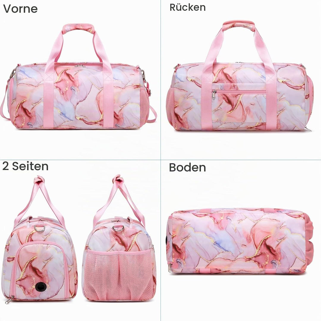 Mädchen Sporttasche Reisetasche Kinder Mädchen Tanztasche Reisetasche Trainingstasche Damen Sporttas