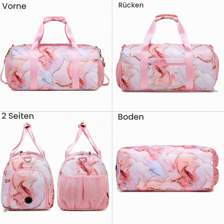 Mädchen Sporttasche Reisetasche Kinder Mädchen Tanztasche Reisetasche Trainingstasche Damen Sporttas