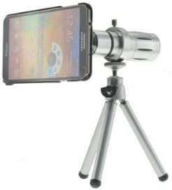 System-S Teleobjektiv Tele Objektiv & Stativ Tripod Halter Schutzhülle 21 mm 80° 12x Zoom für Samsun