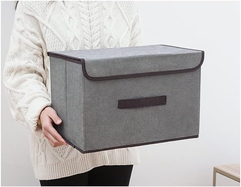 NCRGB 8 Stück Stoff Faltbare Aufbewahrungsboxen mit Deckel (36cm/4 Pack+26cm/4 Pack) Stoffaufbewahru