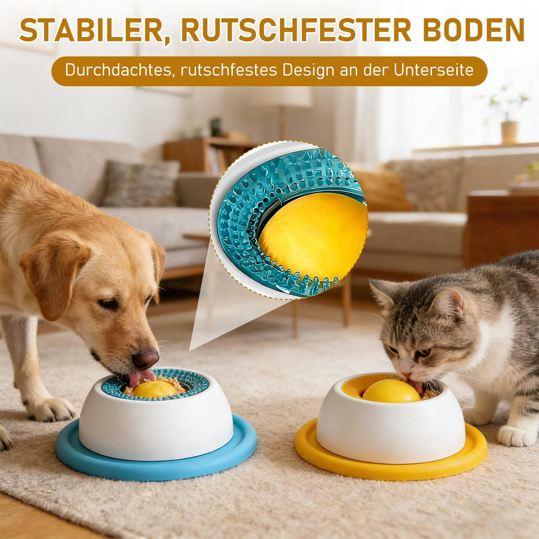 Lick Bowl für Hunde, 2 Stück Schleckball Hund, Hundelickspielzeug, Leckmatte Hund, Schleckball Leckb