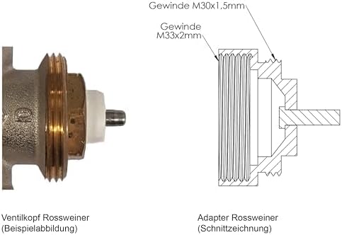 ET - EUROTRONIC Technology GmbH 700115 Rossweiner Metalladapter für elektronische Heizkörperthermost