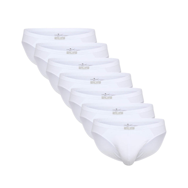 TOM TAILOR 7er Pack Herren Slips aus 100% natürlicher Baumwolle 8 Weiss-hell-uni, 8 Weiss-hell-uni