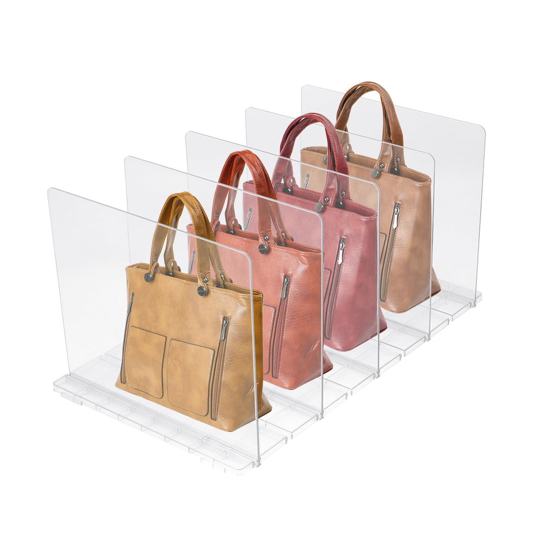 5 Stück Verstellbare Regalteiler, Transparenter Handtaschen Organizer für Schrank, Schrankregaltrenn