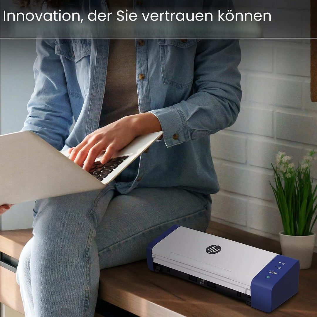 HP Kompakter Desktop Duplex USB Mobiler Dokumenten- &amp; Foto-Scanner mit Auto-Feed Tray für tragbares