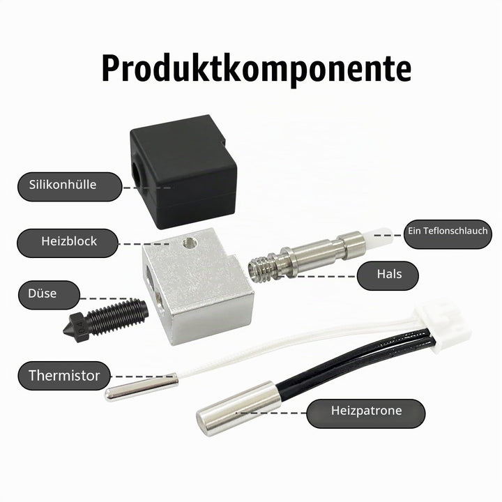 HzdaDeve Gehärtete Düse Hotend für Kobra S1 Combo 0.4MM Edelstahl Druckkopf Extruder Kit Hot End Hei