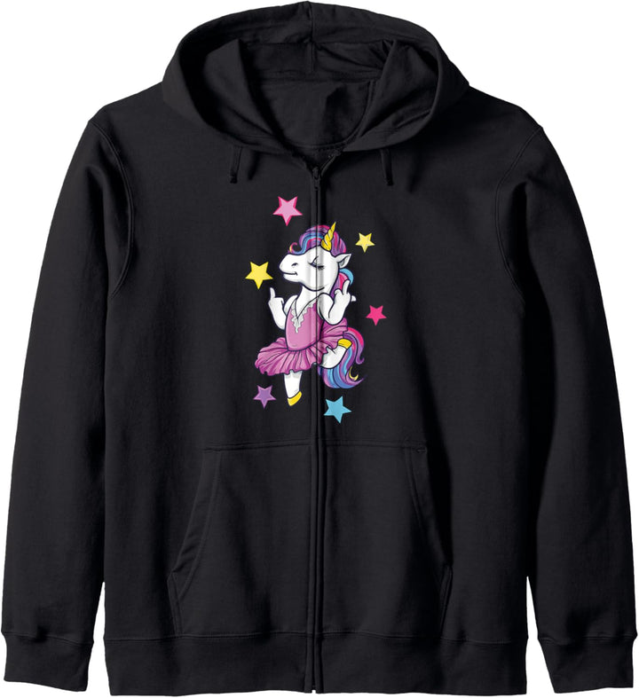 Fick dich Einhorn tanzen zeigt Mittelfinger Geschenk Kapuzenjacke