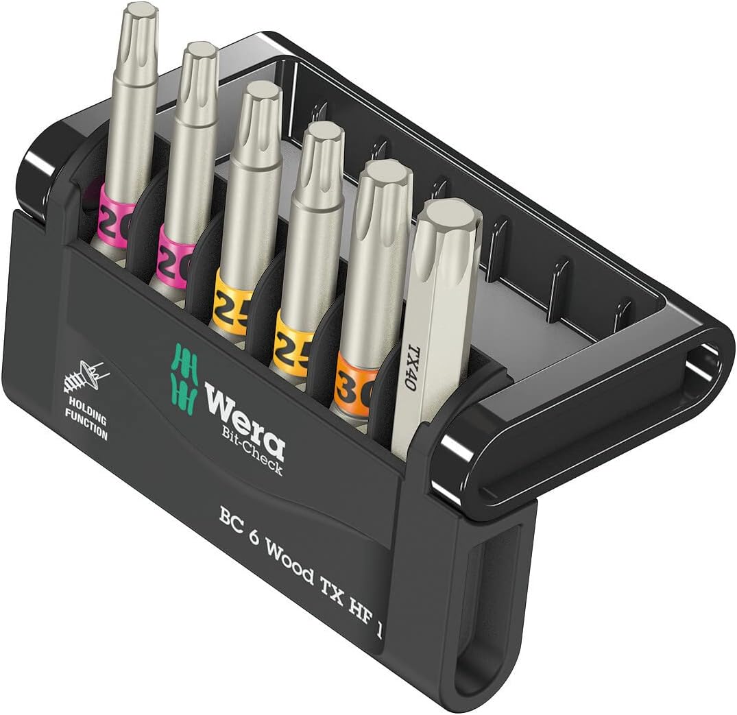Wera - 05056470001 - Bit Sortiment, Bit-Check 6 Wood TX HF 1, 6-teilig