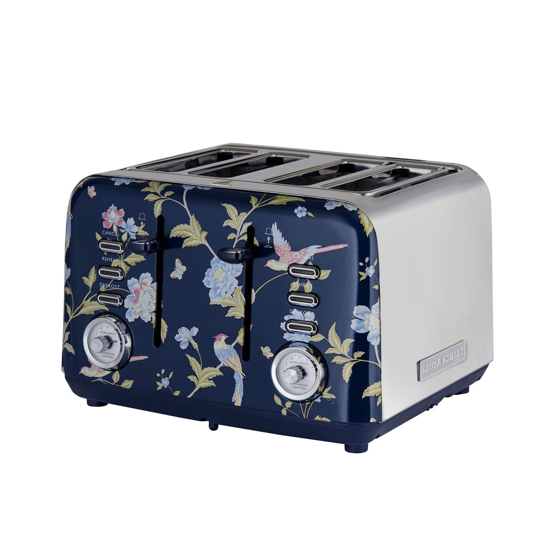 VQ Laura Ashley 4-Scheiben-Toaster Mit Einstellbaren Heiz-, Auftau- Und Aufwärmmodi - Edelstahl Vint