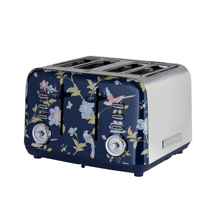 VQ Laura Ashley 4-Scheiben-Toaster Mit Einstellbaren Heiz-, Auftau- Und Aufwärmmodi - Edelstahl Vint