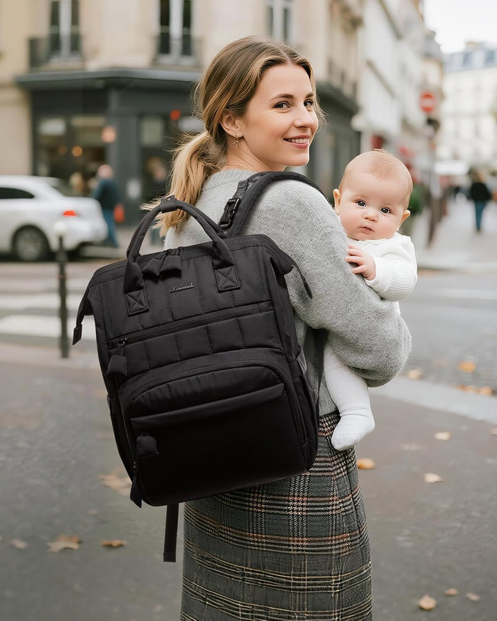 LOVEVOOK Wickelrucksack Gross, Baby Wickeltasche Rucksack Diaper Bag mit Wickelunterlage, Wasserabwe