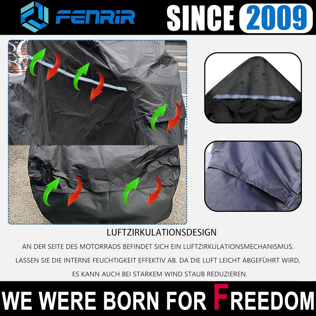 FENRIR 245cm 420DOxford-Stoff Motorrad abdeckplane motorradabdeckungen Outdoor wasserdicht motorradg