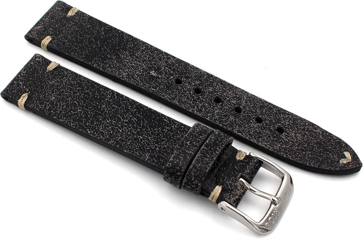 Rios1931 Sagittarius Vintage Rindsleder Uhrenarmband handgemacht in Deutschland Robust 18mm Scratche