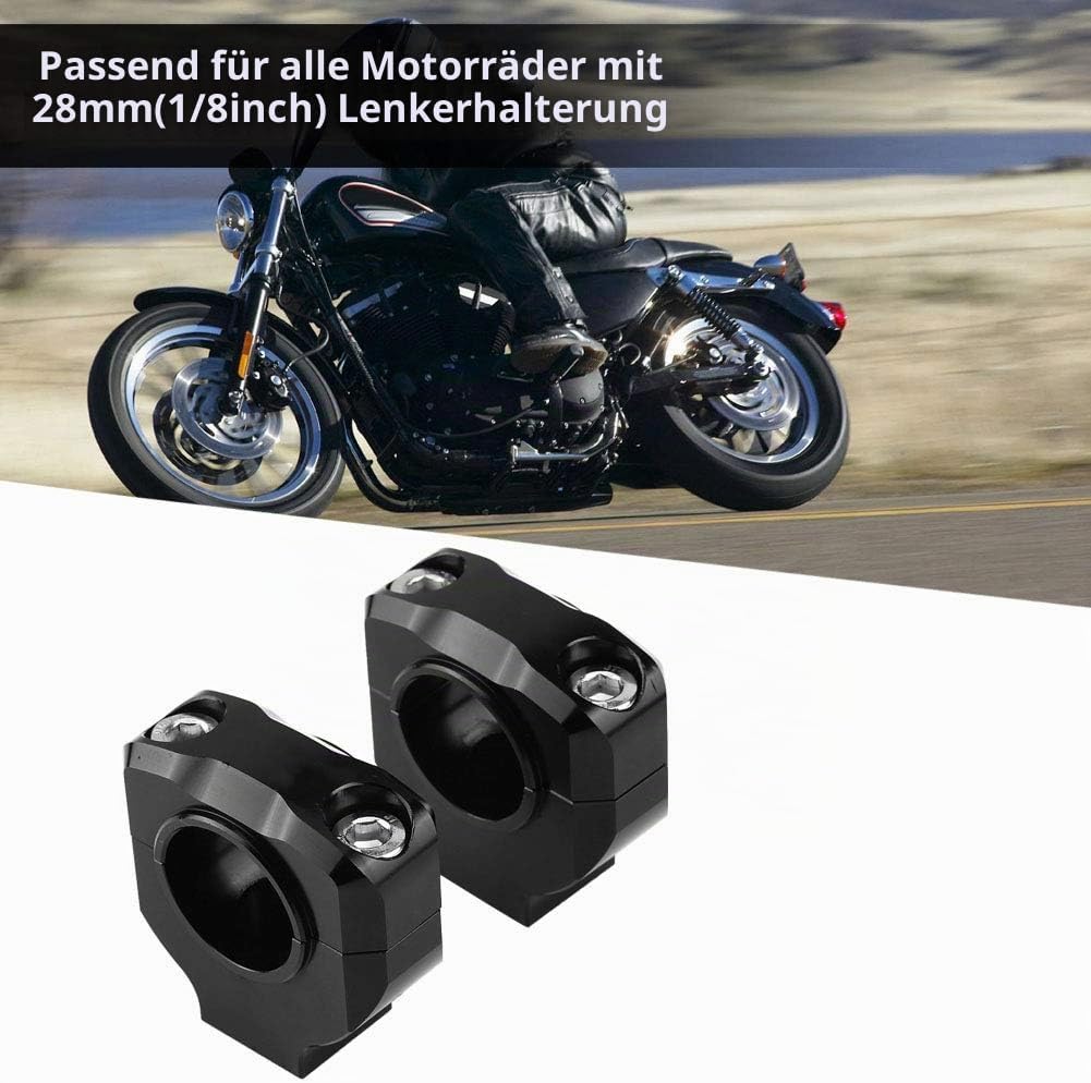 Lenkererhöhung, Aluminiumlegierung Universal Motorrad Lenkerhalterung Klemmheber Bar Riser 28mm