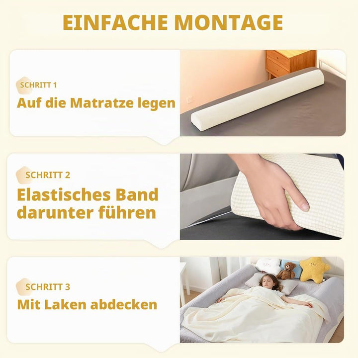 DUJUIKE Bettschutzgitter für Kleinkinder, Bettumrandung für Baby ältere Menschen, Bettgitter aus Sch