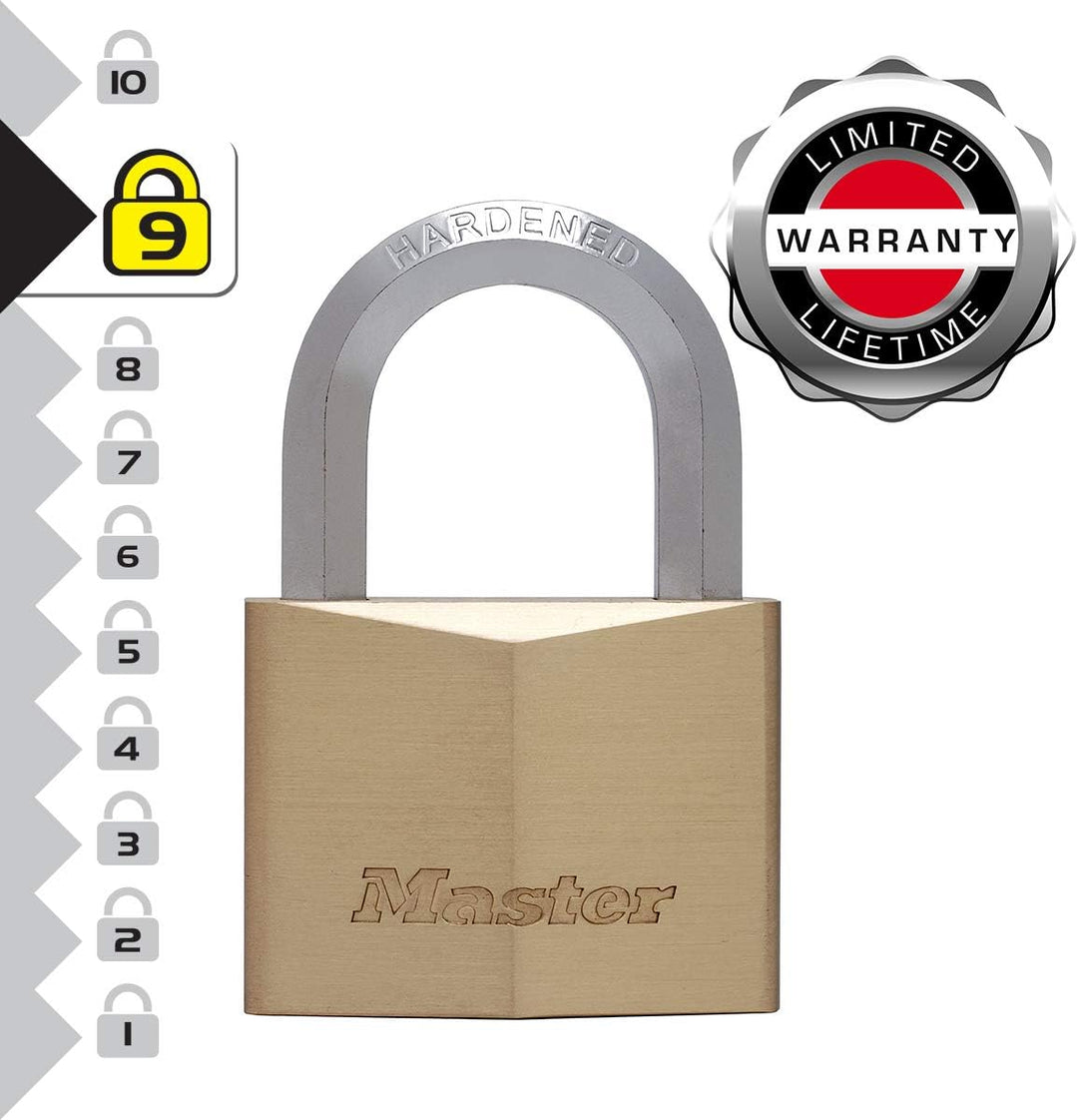 MASTER LOCK 1165EURD VORHÄNGESCHLOSS 60MM VOLLMESSING HEXAGONALER BÜGEL 9,1 x 6 x 2,6 cm, 9,1 x 6 x