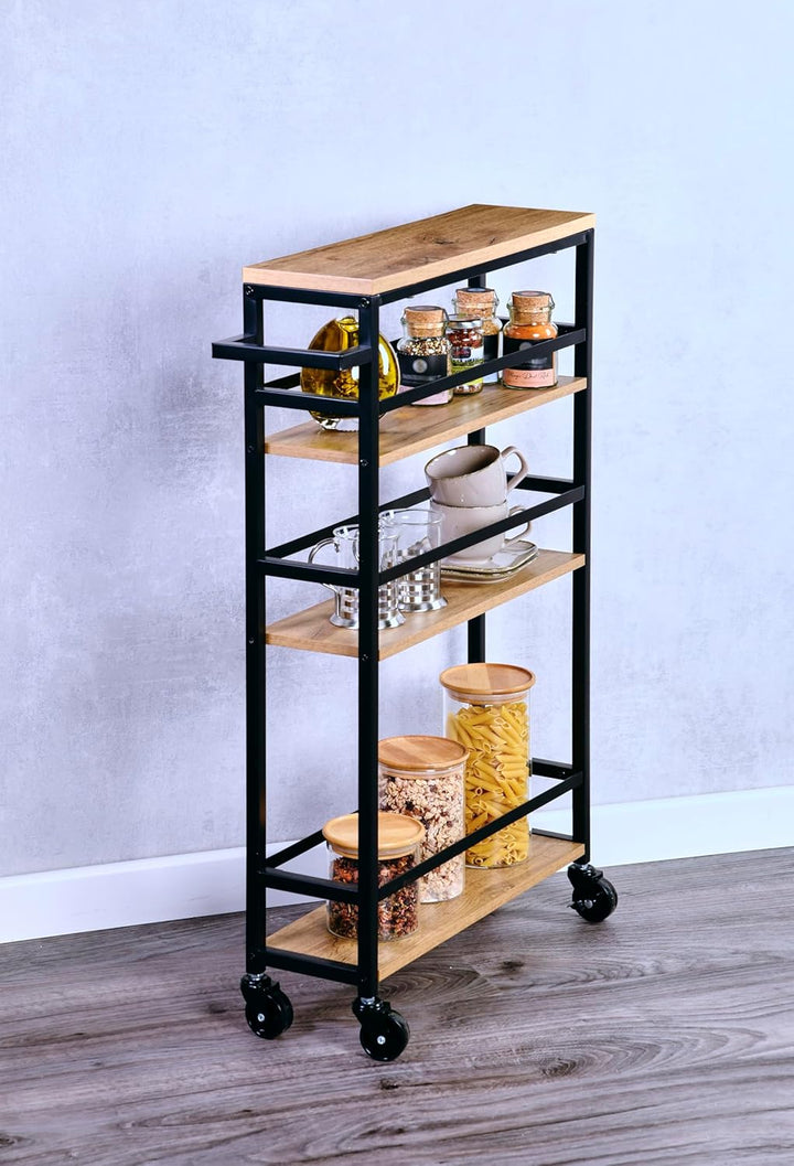 Kesper| Nischenwagen, Material: Metall und FSC-zertifizierter Spanplatte, Masse: B:50 x H: 81 x T: 1