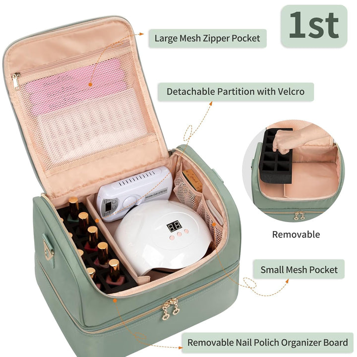 Nagellack Aufbewahrung, Doppelschicht Nagellack Organizer Tasche, Reise Nagellack Aufbewahrungsbox f