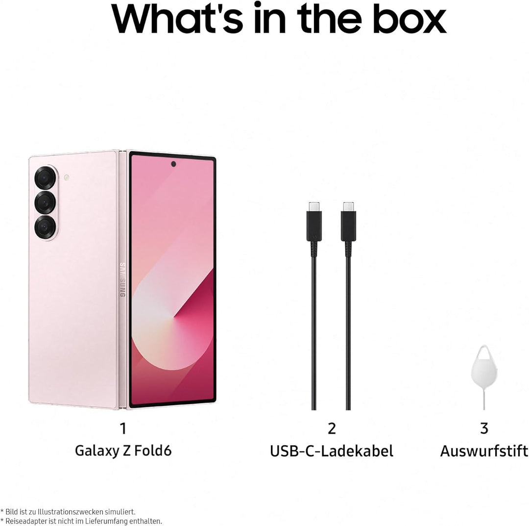 Samsung Galaxy Z Fold6 AI-Smartphone, Simlockfreies Handy ohne Vertrag, 256 GB Speicher, Lange Akkul