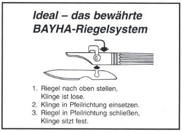 Bäcker Skalpell Baguette Messer, Teigmesser, Schneidemesser Wechselklingensystem Set Nr. 4 mit 6 x K
