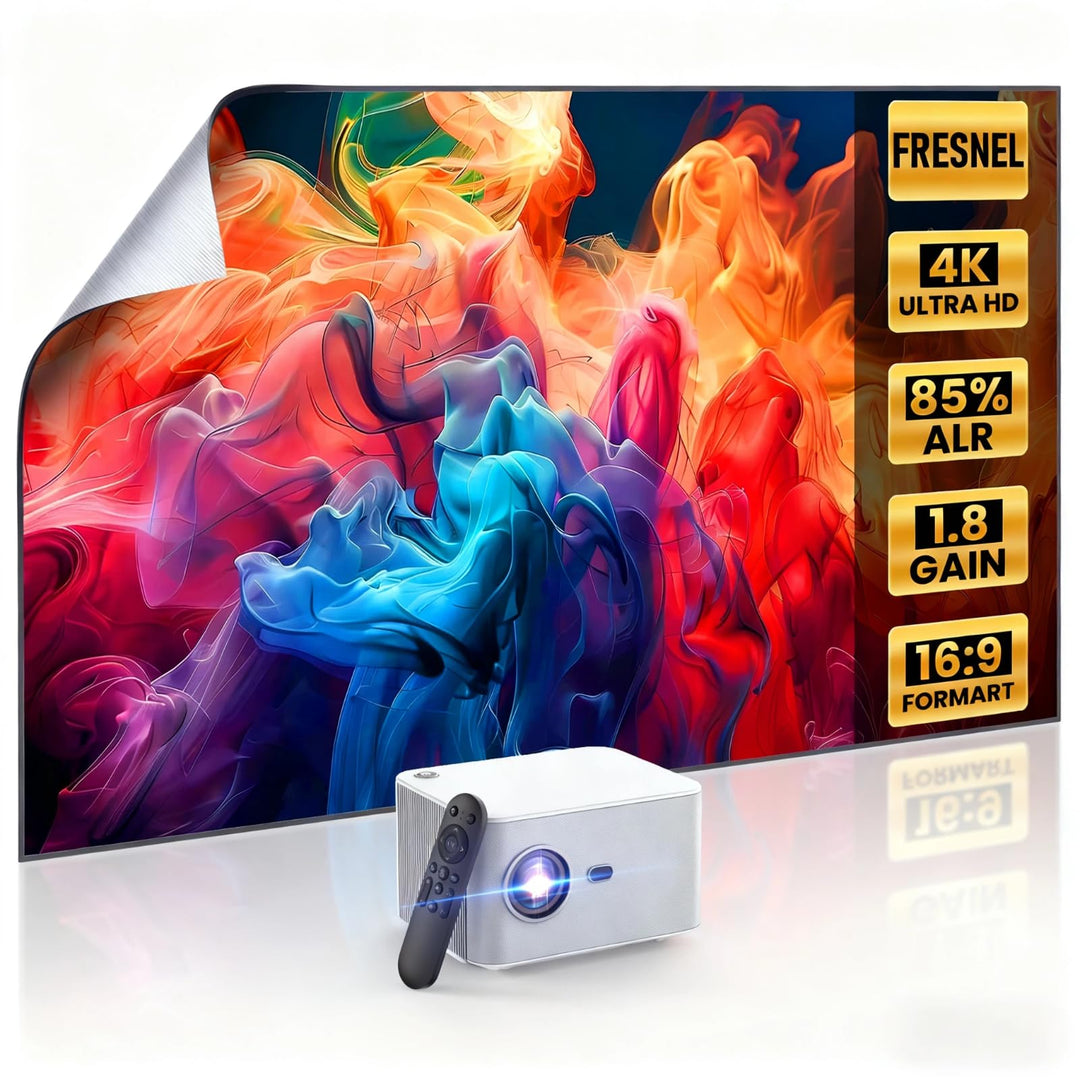 [Fresnel 85% ALR-Bildschirm und Streaming-Smart-Beamer] Draussen-Tageslichtbildschirm 1,8dB Gain 100