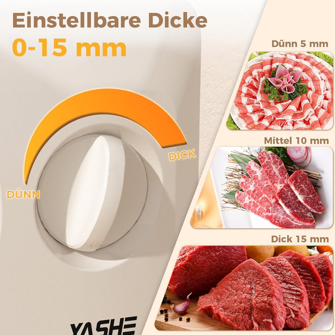 YASHE Elektrischer Faltbarer Allesschneider, 180W Brotschneidemaschine Mit 17 Cm Wellenschliffklinge
