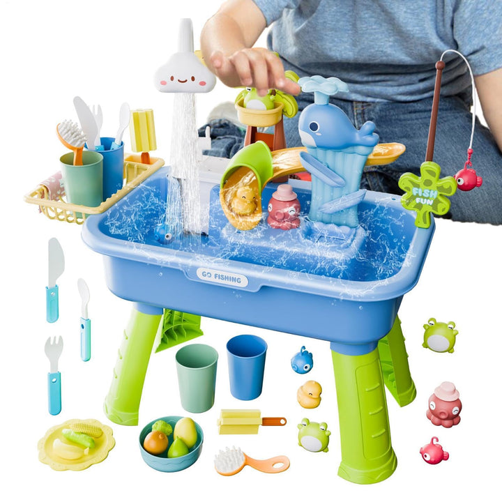 Generisch Showers Wasserspieltisch, Sand Wassertisch Für Kleinkinder, 4-in-1 Waschbecken Mit Fliesse