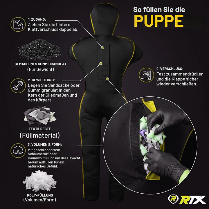 RTX MMA Judo Grappling Dummy -Boxenbeutel Brazilian BJJ Jiu Jitsu Standposition Wrestling BJJ Dummy