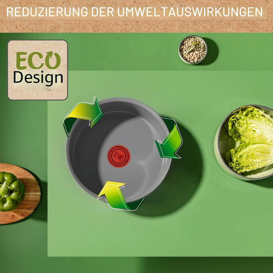 Tefal Ingenio Renew Kochtopf, 16 cm, Antihaftbeschichtung, recycelt, gesundes Kochen, Thermo-Signal™