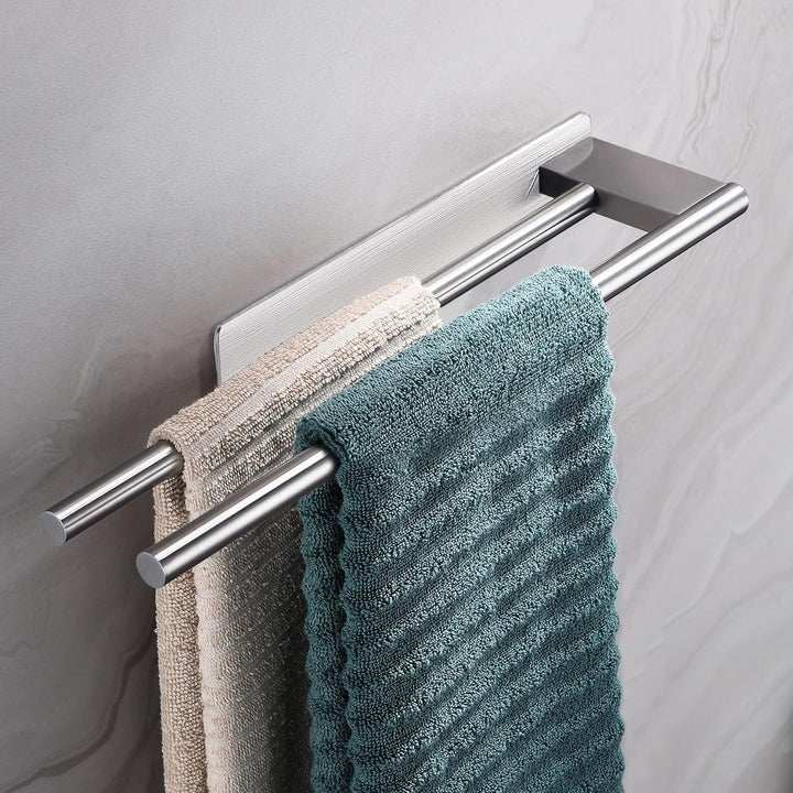 Dvocel Handtuchhalter ohne Bohren Doppelt 304 Edelstahl Handtuchstange Zweiarmig Selbstklebend Gäste
