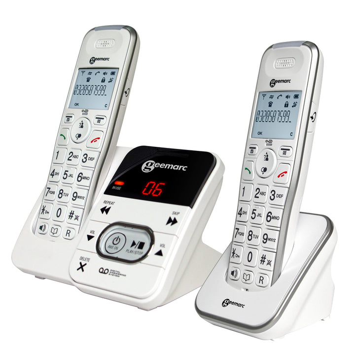 Geemarc Amplidect 295 Duo - Verstärktes Schnurlostelefon und zusätzliches Mobilteil mit Anrufbeantwo