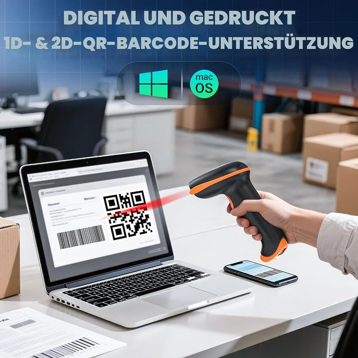 Tera Barcode Scanner wandhalterung 1D 2D QR Kabellos 2,4 GHz Wired USB 2,0 Kabelgebunden Handscanner