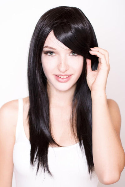 Prettyland Schwarz lange Glatt Perücke final fantasy Tifa Lockhart Rinoa Heartilly C994, schwarz