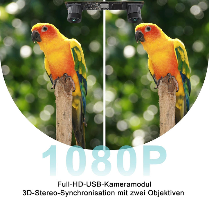 USB Stereokamera Kameramodul, Synchrones Doppellinsenobjektiv, 4MP 1080P Full HD 60fps Hochgeschwind