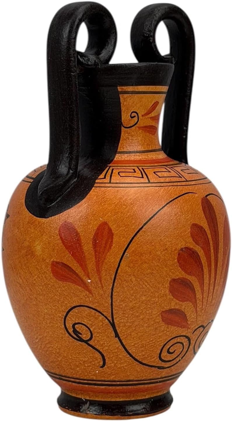 Griechische schwarze Keramik-Vase, Topf mit Töpferei, Göttin Aphrodite, 17 cm