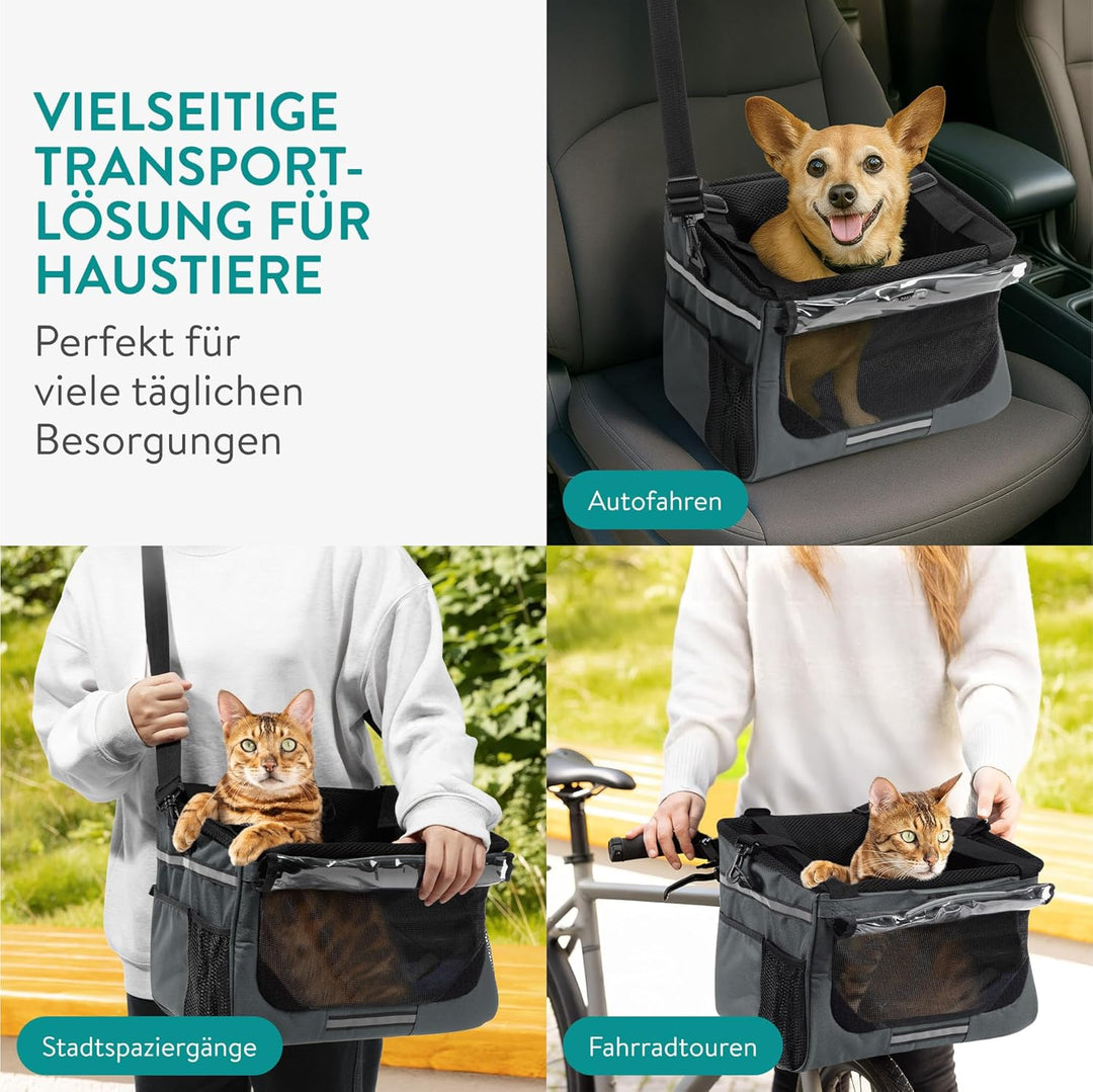 Navaris Hundekorb Fahrrad vorne - Hundefahrradkorb vorn - Fahrradkorb Hund - Für Hunde bis zu 10 kg