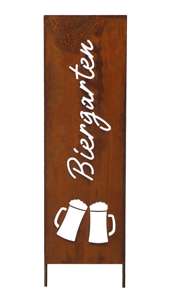 Bornhöft Schild Spruchtafel Gartenschild Edelrost rostige Gartendeko 115cm Edelrost (Biergarten), Bi