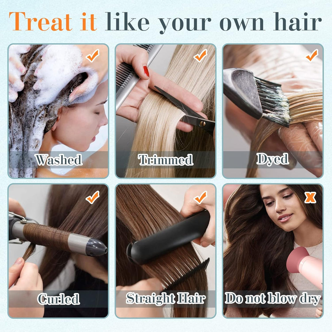 Benehair Clip in Extensions Echthaar, 8 Stück 100% Remy Echthaar Extension 75g, Schokoladen Braun Ha