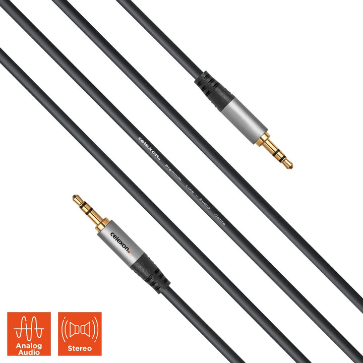 celexon 3,5mm Stereo Klinke Audiokabel 1,5 m - 2x Stecker - Plug & Play - Professional Line 1,5 m St