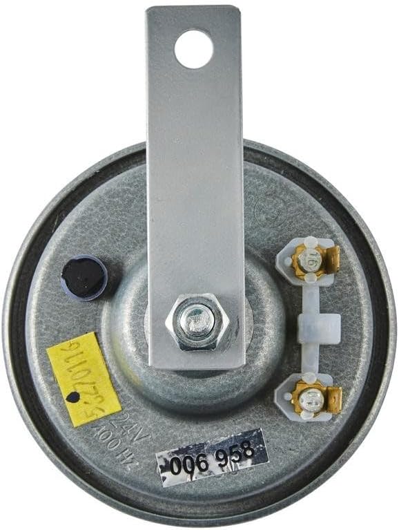 HELLA - Horn - M26 - 24V - 115dB(A) - Frequenzbereich: 400Hz - Hochton - Gehäusefarbe: grau - Flachs
