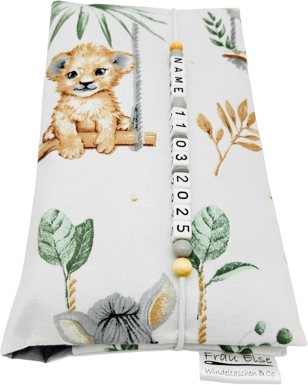 Generisch Frau Else Personalisierte Windeltasche mit Name und Datum für unterwegs, Tierbaby-Design W