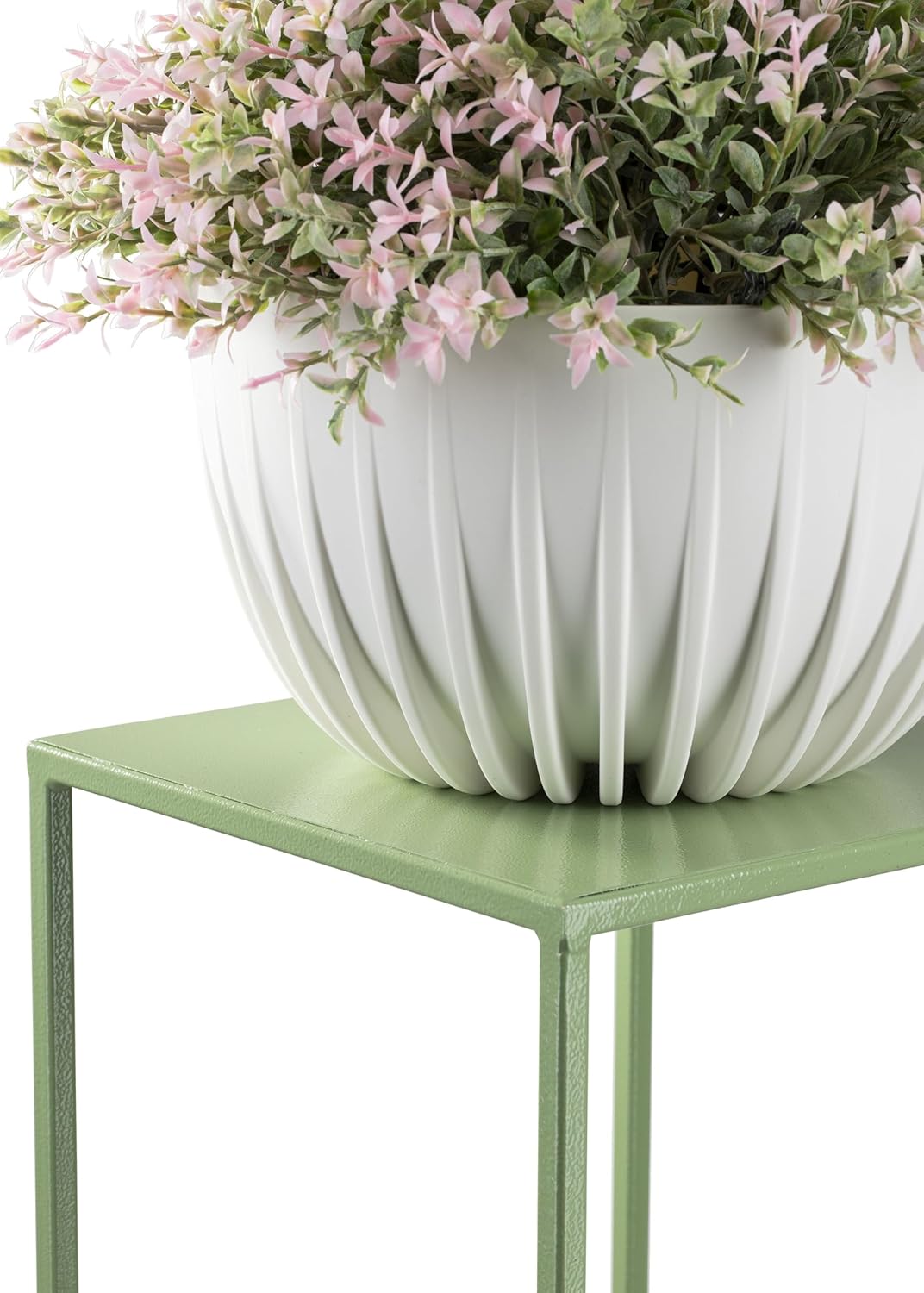 Blumenständer Metall Grün 100 cm Hoch - Solider und Robuster Blumenhocker Metall - Pflanzenständer f