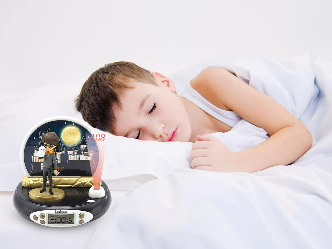 Lexibook, Harry Potter, Projektorwecker für Kinder, Nachtlicht und Zeitprojektion an die Decke, Soun