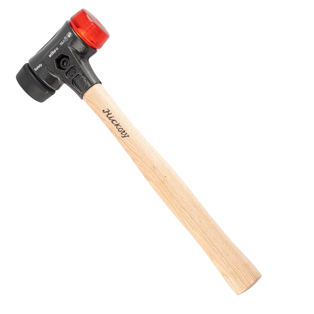 Wiha Schonhammer Safety mittelweich und hart (26612) I Gummihammer mit hochwertigem Hickory Holzstie