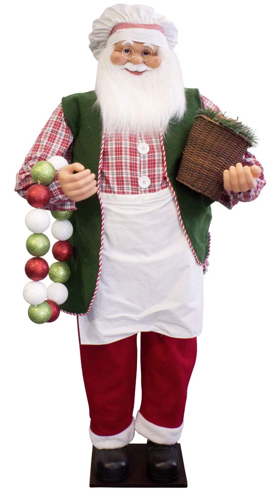 Christmas Paradise Deko XL Weihnachtsmann 150cm Figur Koch Santa Nikolaus weiss-grün