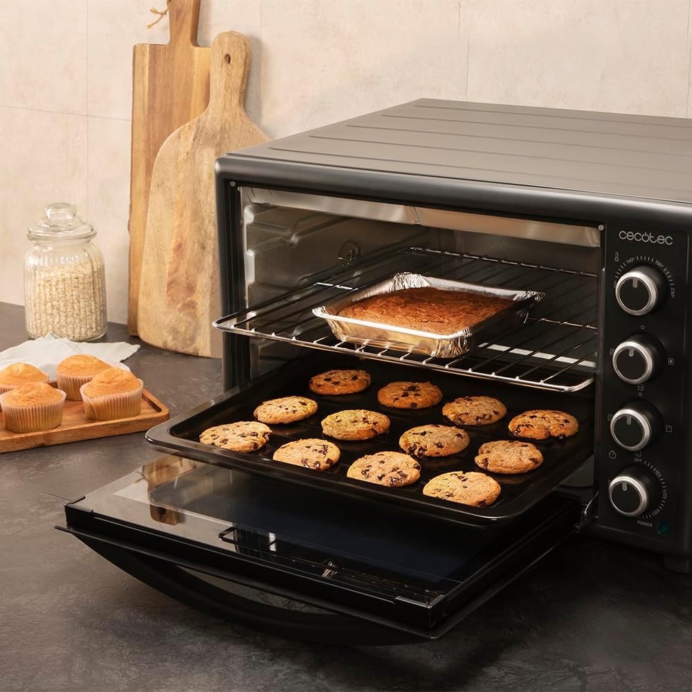Cecotec Tisch-Konvektionsofen 60 Liter Bake&amp;Toast 6090 Black Gyro. 2200 W, Innenbeleuchtung, 12 Funk