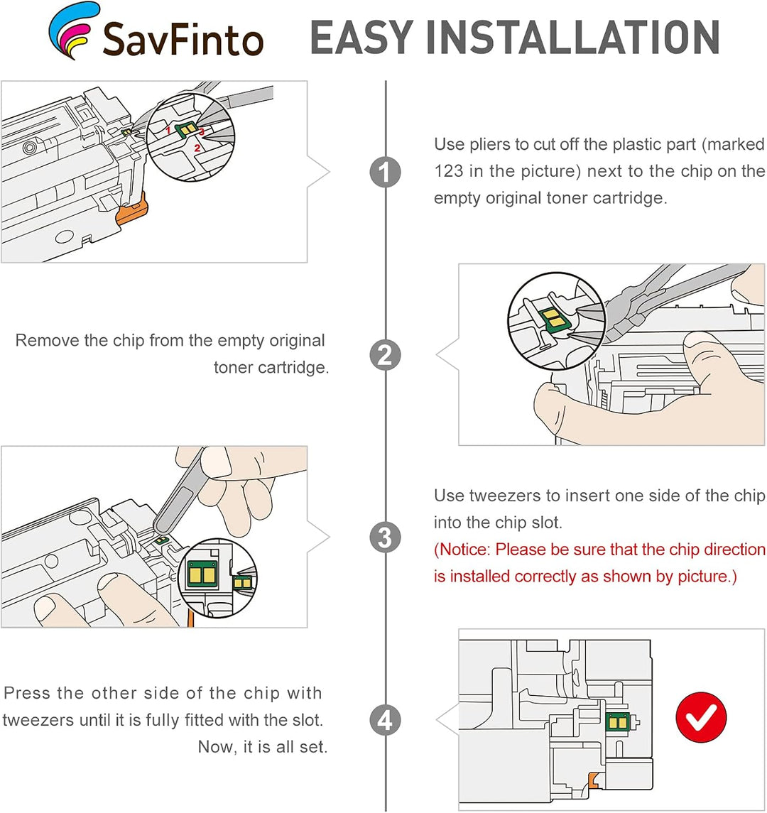 SavFinto 207X Toner Multipack Kompatibel für HP 207X 207A für HP Color Laserjet Pro MFP M283fdw M283