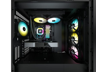 CORSAIR H100 RGB-Flüssig-CPU-Kühler - 240mm AIO - SP120 RGB Elite Lüfter - Passend Für Intel LGA 120