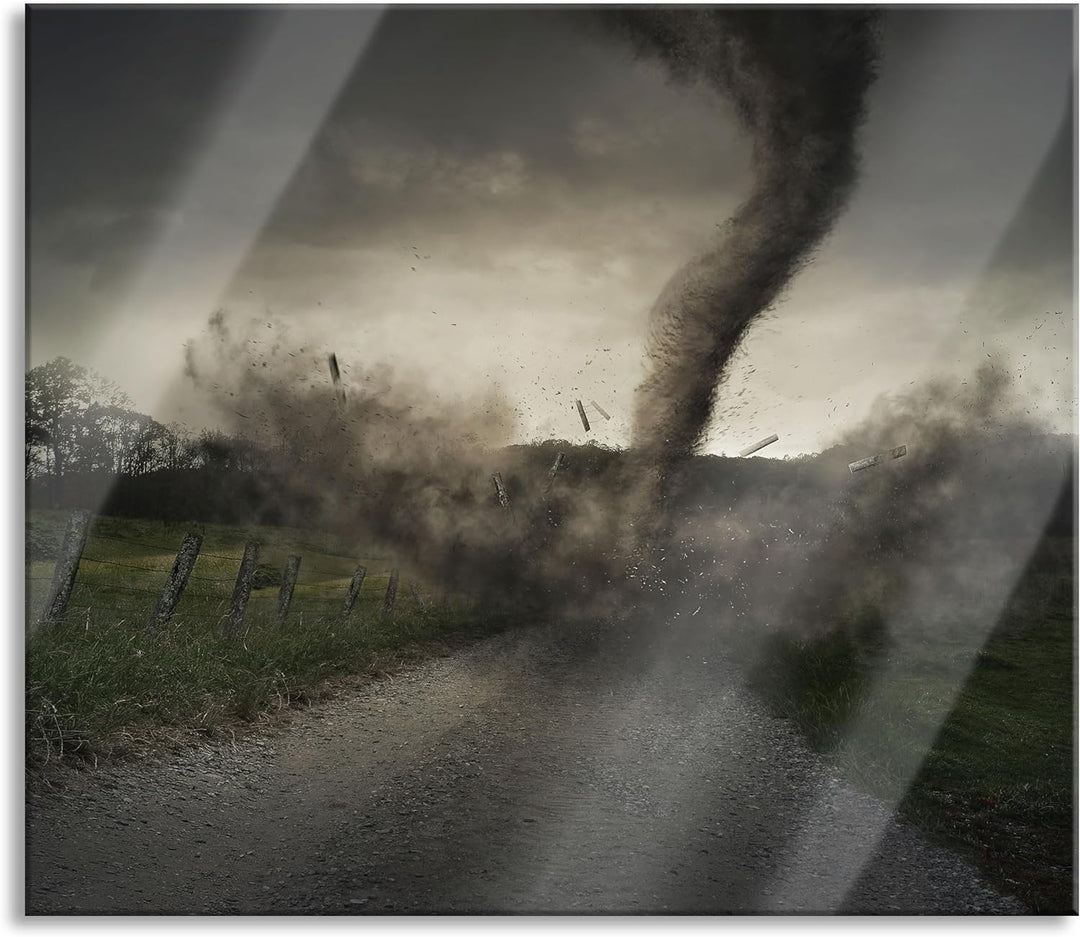 Tornado Herdabdeckplatte & Spritzschutz aus Echtglas | Für Herd-Kochfelder | 60x52 cm